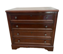 Lateral File Cabinet, Two Locking Drawers keys, Desk Height Banded Mahogany