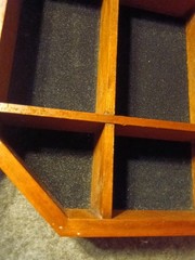 Wood Glass Curio Display Cabinet Shadow Box Wall Mount SMC 15” w/Black Felt Back