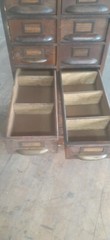 Antique 20 Drawer Lovely mitered Hardwood Wood Cabinet – USA -a