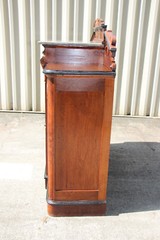 Burl Walnut Victorian Marble Top Credenza Cabinet Sideboard Bar ~ Ca.1870