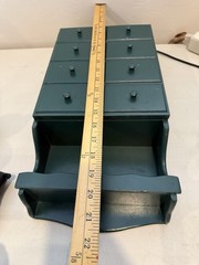 Vintage Primitive Wooden Spice Cabinet Cabby Wall-mount Decor Green