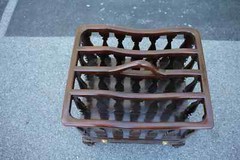 Delightful Solid Rosewood Carved Canterbury Magazine Rack with Drawer – Storage