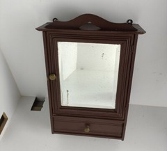 Antique Cabinet Medicine Apothecary Kitchen Bathroom Hanging Towel Hooks Beveled