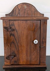 Primitive Handmade Solid Wood Hanging Apothecary Spice Cabinet Vintage Oak