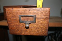 Antique c1900 1/4 Sawn Oak Dovetailed 2 Drawer Card Catalog File Library Cabinet