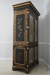 70937: EJ VICTOR Chinoiserie Eglomise Mirror Door Bar Cabinet