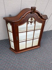 67662 Victorian Wall Hanging Curio Cabinet with Glass Door