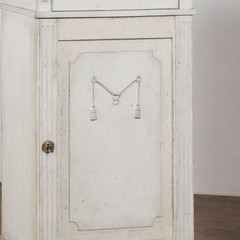 Pair 19th Century Swedish Gustavian White Painted Narrow Cabinets