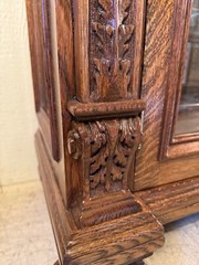 Antique Oak Large Late Victorian China Cabinet