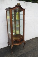 French Late 1800s Painted Vitrine Display Curio Cabinet Cupboard 5607