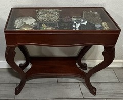 Mahogany Display Curio. Glass Top Removable PICK UP ONLY
