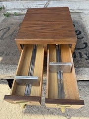 Vintage Oak 2 Drawer Filing Cabinet Card Catalog “Very Nice”
