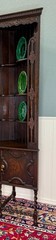Antique English Jacobean Corner Cabinet Barley Twist Legs Oak Key TALL 1920s