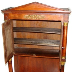 Rare Antique French Napoleon Era 33.5″ Table Cabinet, Empire Style & Bronze