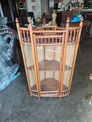 TURN OF THE CENTURY STICK AND BALL HANGING CORNER CABINET