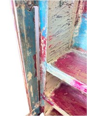 Medicine Cabinet Vintage Distressed Wood Display Rustic Art Deco Farmhouse