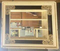 MCM Windsor Mirrored Shadowbox Curio Shelf 25×29 Vintage Illinois Moulding Co