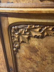 antique french art nouveau liquor cabinet burled elm curio cupboard 1920
