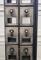 Antique Post Office Boxes Metal Cabinet Vintage United States P.O. Box 16 Door