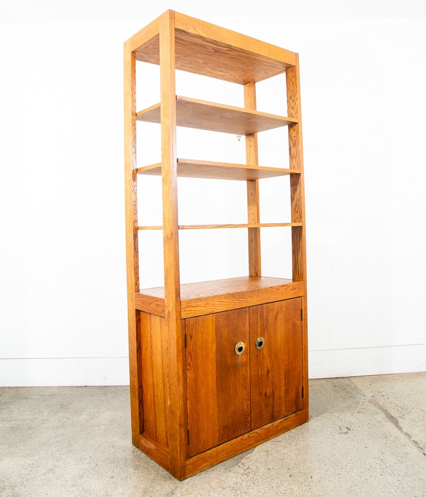 Mid Century Modern Room Divider Wall Unit Oak Freestanding Modular Shelving Mcm