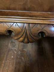 1800s burlwood cupboard/side board. Unrestored beauty. Intricate carving w/key