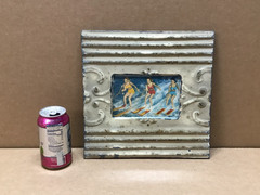 VTG 11″ Sq. Photo 4×6 Tin Ceiling Metal Shabby Mocha Picture Frame Old 923-26B