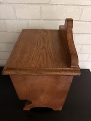 Antique Wood Tabletop Single Drawer Counter Display Cabinet Brass Dovetail Joint