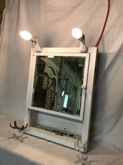 Antique VTG Deco Double Sconce Cup/Soap Holder 21×27 Mirror Cabinet Old 1213-26B