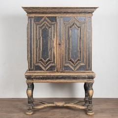 18th Century Black Baroque Swedish Cabinet