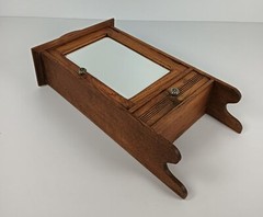 Medicine Cabinet Apothecary Kitchen Bathroom wood shaving Beveled glass mirror