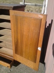 Antique Corticelli Silk Thread Counter Top Cabinet Quarter Sawn Oak with Mirror
