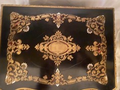 French Napoleon III Walnut and Bras Tantalus Liquor Cellar Cabinet w/ 15 glasses