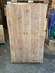 Antique Pine Two Door Wardrobe Cabinet With Removable Shelf & Bar Has Rack