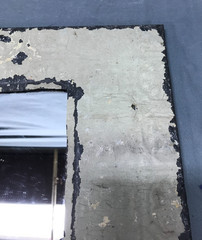 VTG Shabby 11″ Sq. Photo 4×6 Tin Ceiling Mirror Picture Frame Old 1706-25B
