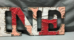 Decorative Salvaged Tin Ceiling 8×29 Patchwork Mix Color Metal WINE Sign 17-26B