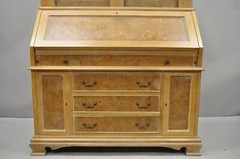 Chapman Italian Neoclassical Burl Wood Patchwork Olivewood Tall Secretary Desk