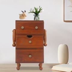 Vintage Storage Cabinet, 3-tier Storage Cabinet, Storage Box With Drawers Brown