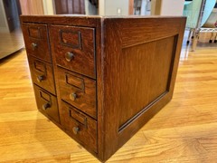 Antique Globe Wernicke 6 Drawer Oak Card File Cabinet c1905 Apothecary Tiger