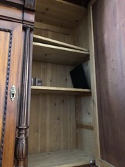 Super Rate/Big/Heavy And Beautiful Antique Red Oak Wooden Loin Heads Cabinet