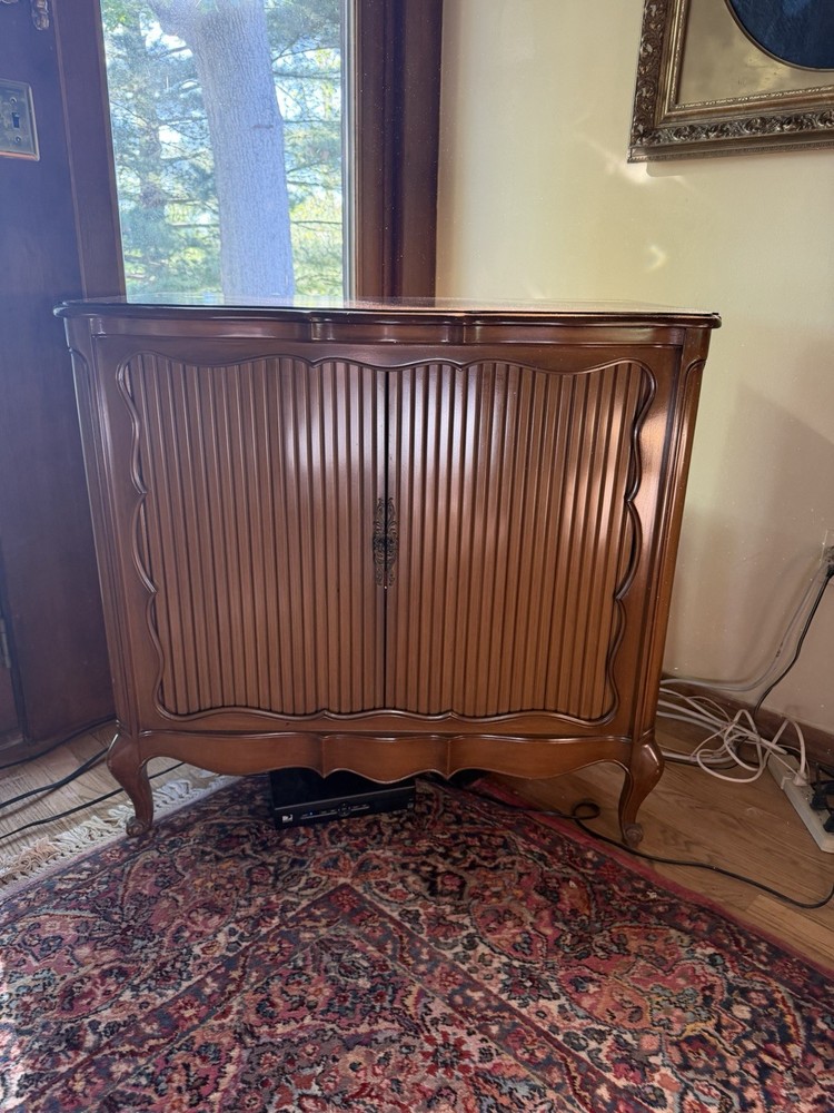 Vintage French Provincial Cabinet / TV Console Storage Cabinet
