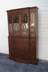 Maddox Mahogany Breakfront China Display Cabinet Cupboard 3595