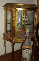 Vitrine Curio cabinet 1890’s gilt Louis XVI style belle Epoque- Matching pair