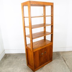 Mid Century Modern Room Divider Wall Unit Oak Freestanding Modular Shelving Mcm
