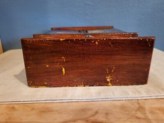 Tole Painted Wooden Tabletop Cabinet with 1 Drawer Cottagecore