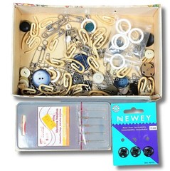 MID-CENTURY Floral 3-Drawer Sewing Set Kit: CONTENTS FULL Boudoir Shabby Country