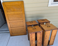 Library Bureau Sole Makers Tiger Oak File Cabinet Parts Side Back Tag Drawers
