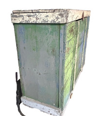 Primitive 2pc Step Back Wall Cupboard Blue & Green Patina Pickup 61103