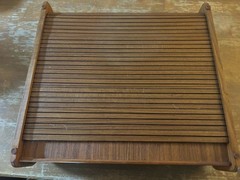 VTG Teak Wood Tambour Door Cassette Case Cabinet Holds 36 Tapes Eppco Ent. Thai