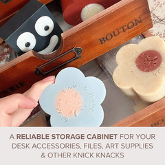 Stackable Apothecary Cabinet 4 Drawer Desk Organizer – Vintage Library Card Cata