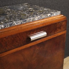 French sideboard Art Deco furniture commode in wood marble top 20th century